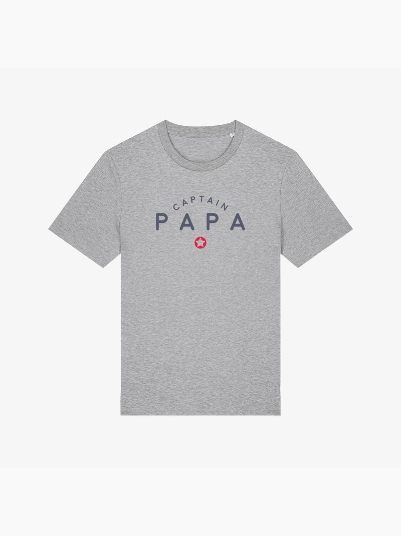 T-shirt Homme - CAPTAIN PAPA Gris chiné - Kiabi