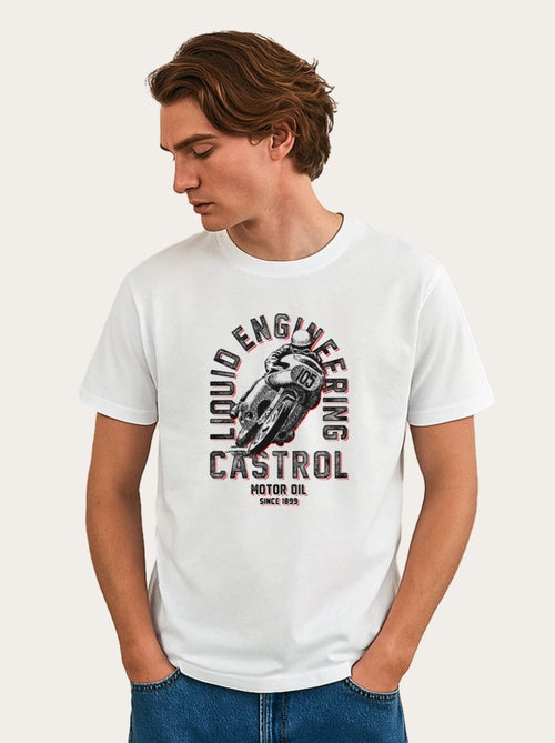 T-shirt Homme - CASTROL RETRO MOTORBIKE - Kiabi