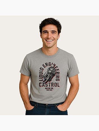 T-shirt Homme - CASTROL RETRO MOTORBIKE