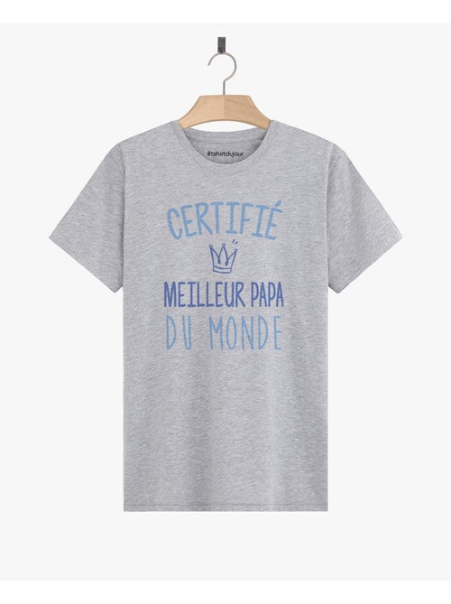 T-shirt Homme - CERTIFIE MEILLEUR PAPA - Kiabi
