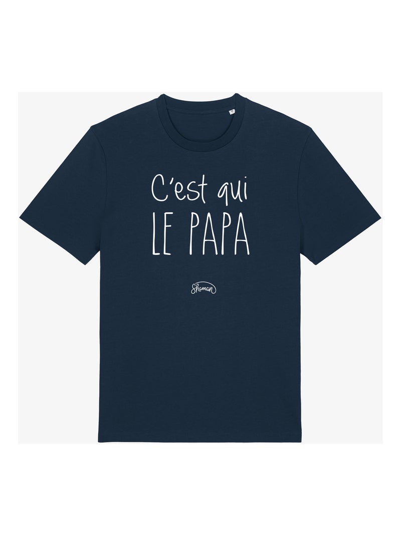 T-shirt Homme - C'EST QUI LE PAPA Bleu marine - Kiabi