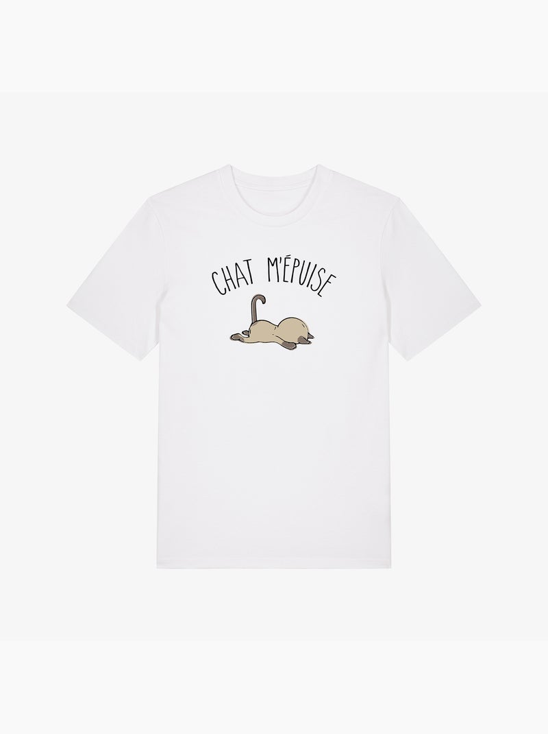 T-shirt Homme - CHAT M'EPUISE Blanc - Kiabi