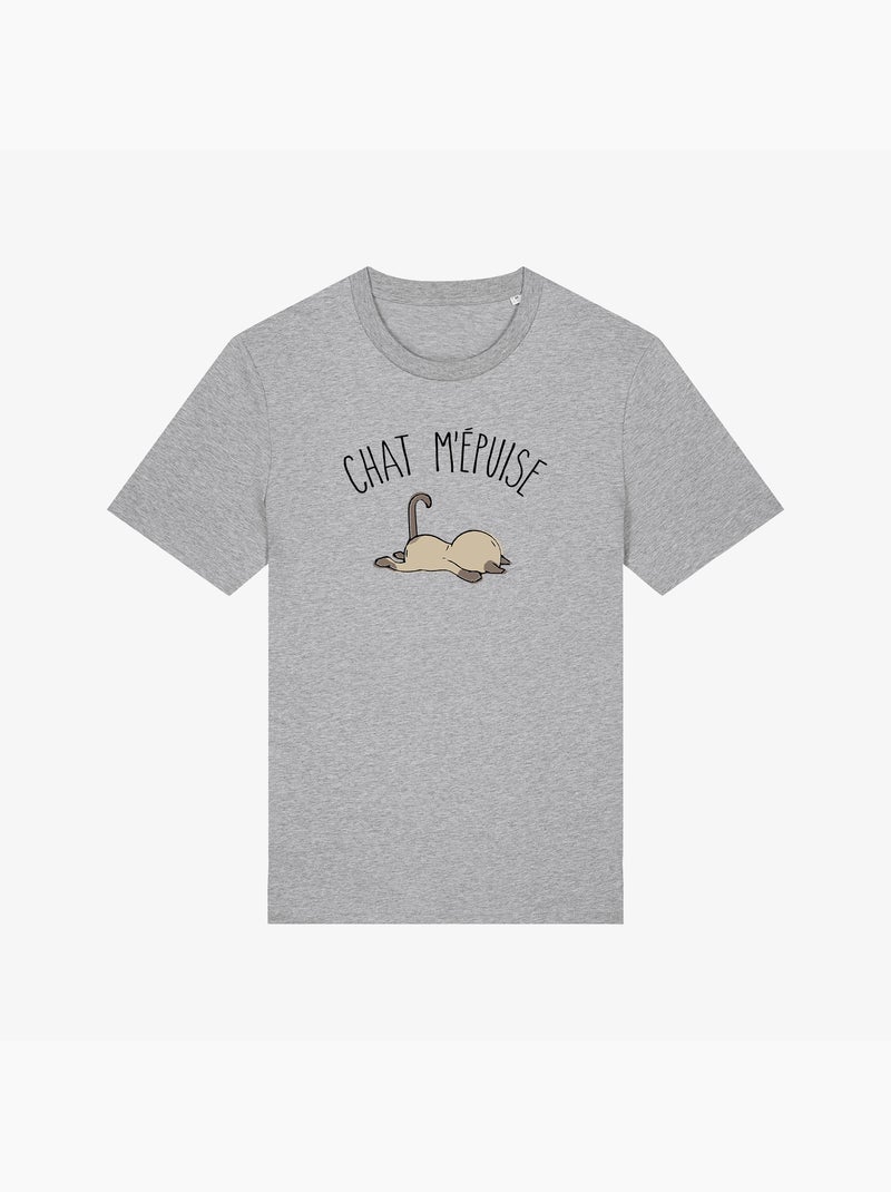 T-shirt Homme - CHAT M'EPUISE Gris chiné - Kiabi