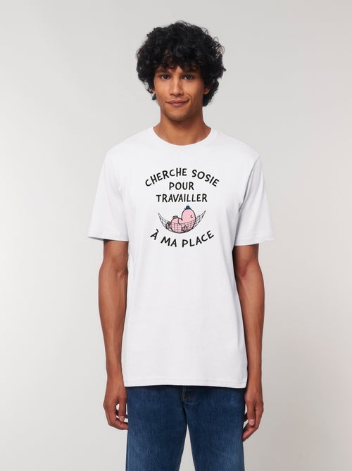 T-shirt Homme - CHERCHE SOSIE POUR TRAVAILLER A MA PLACE - Kiabi
