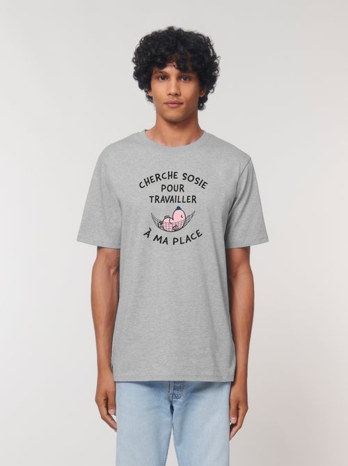T-shirt Homme - CHERCHE SOSIE POUR TRAVAILLER A MA PLACE - Kiabi