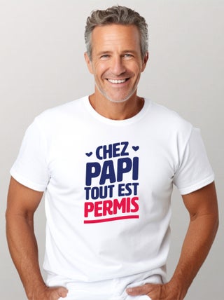 T-shirt Homme - CHEZ PAPI TOUT EST PERMIS