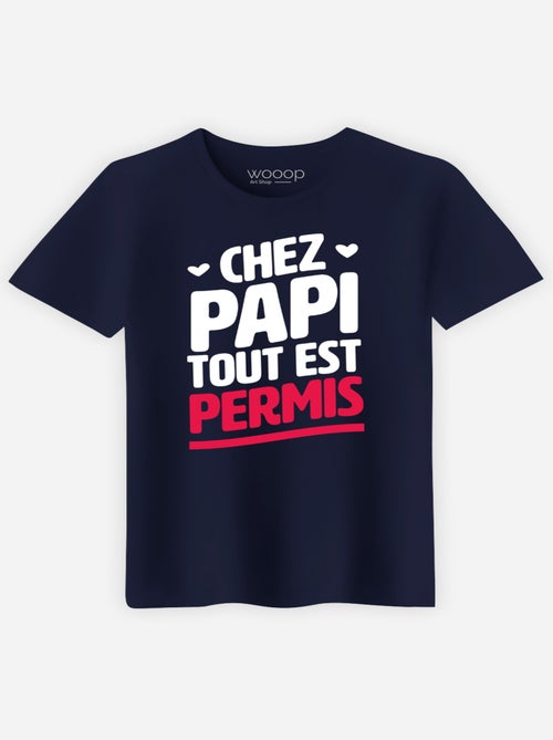 T-shirt Homme - CHEZ PAPI TOUT EST PERMIS - Kiabi