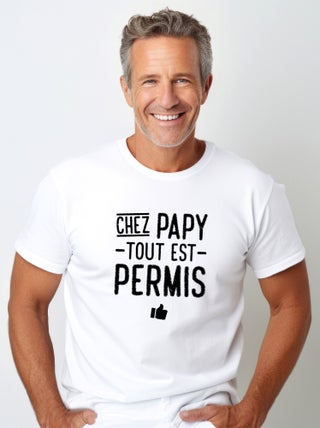 T-shirt Homme - CHEZ PAPY TOUT EST PERMIS