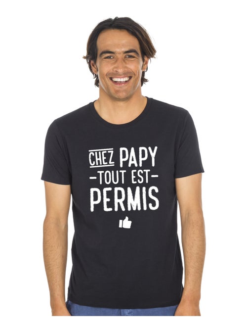 T-shirt Homme - CHEZ PAPY TOUT EST PERMIS - Kiabi