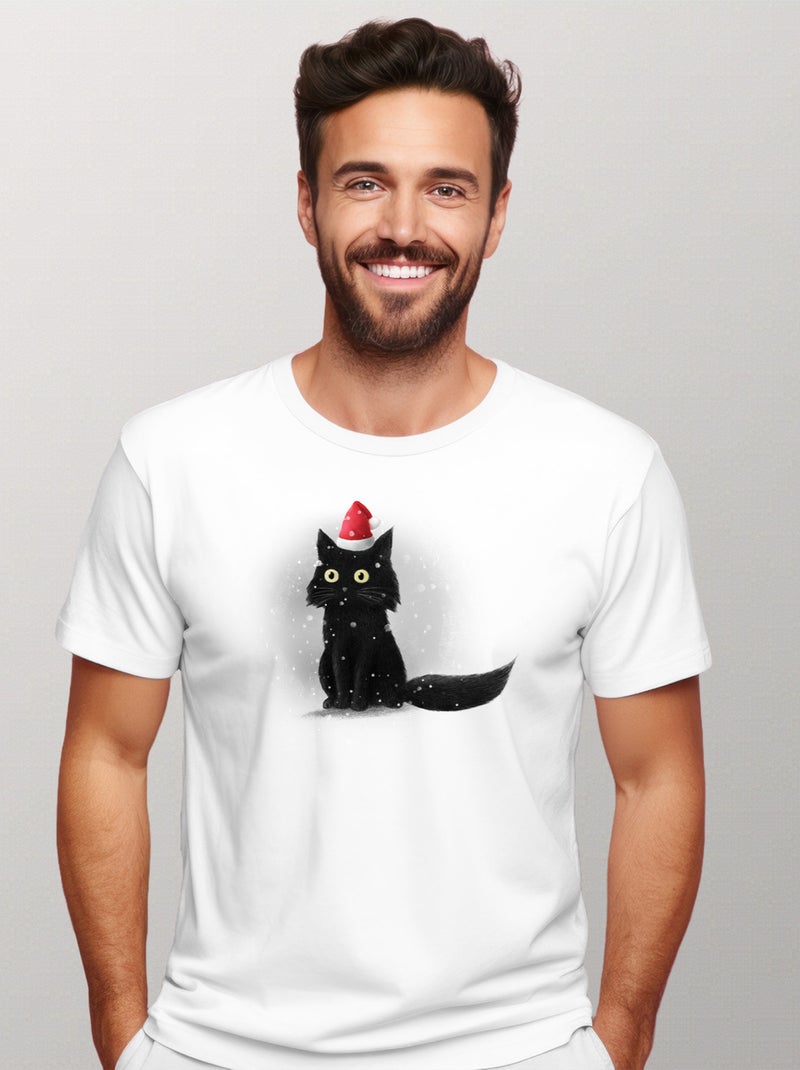 T-shirt Homme - CHRISTMAS CAT Blanc - Kiabi