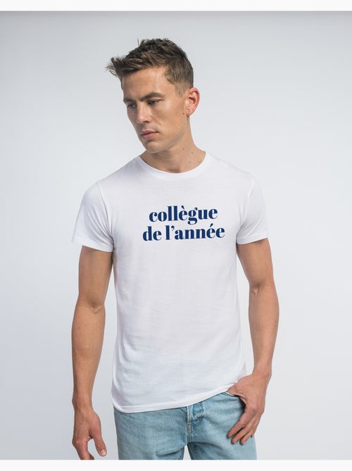 T-shirt Homme - COLLÈGUE DE L'ANNÉE BLEU - Kiabi