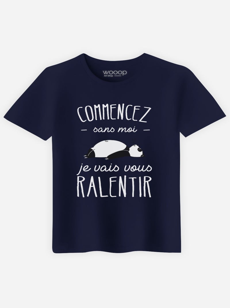 T-shirt Homme - COMMENCEZ SANS MOI Bleu marine - Kiabi
