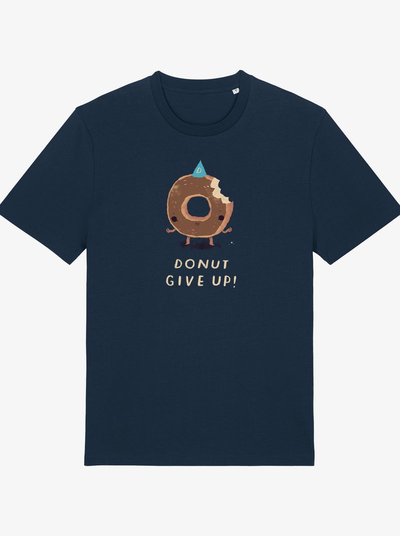 T-shirt Homme - DONUT GIVE UP Bleu marine - Kiabi