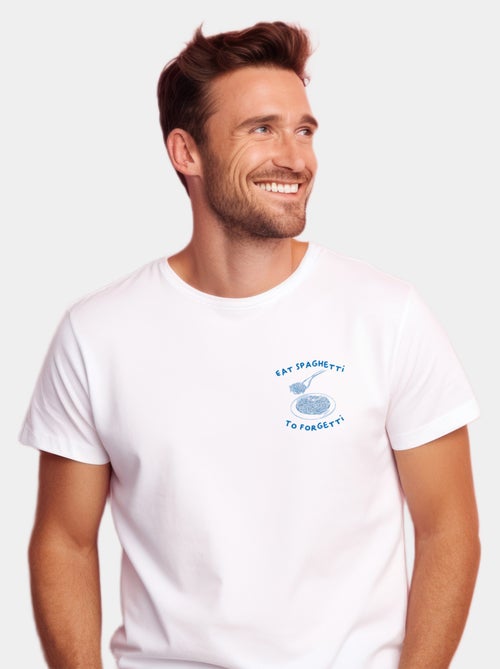 T-shirt Homme - EAT SPAGHETTI TO FORGETTI - Kiabi