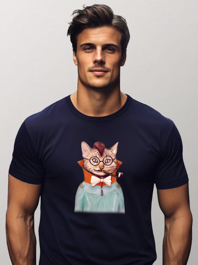 T-shirt Homme - ELECTRIC CAT Bleu marine - Kiabi