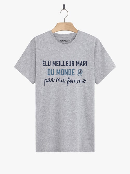 T-shirt Homme - ÉLU MEILLEUR MARI DU MONDE - Kiabi