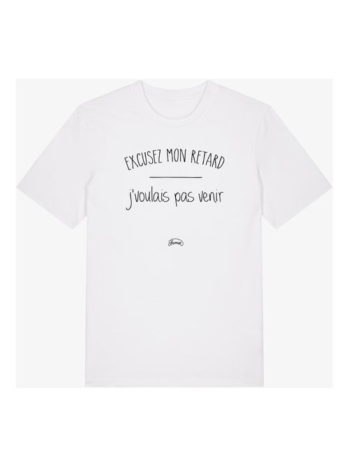 T-shirt Homme - EXCUSEZ MON RETARD J'VOULAIS PAS VENIR - Kiabi