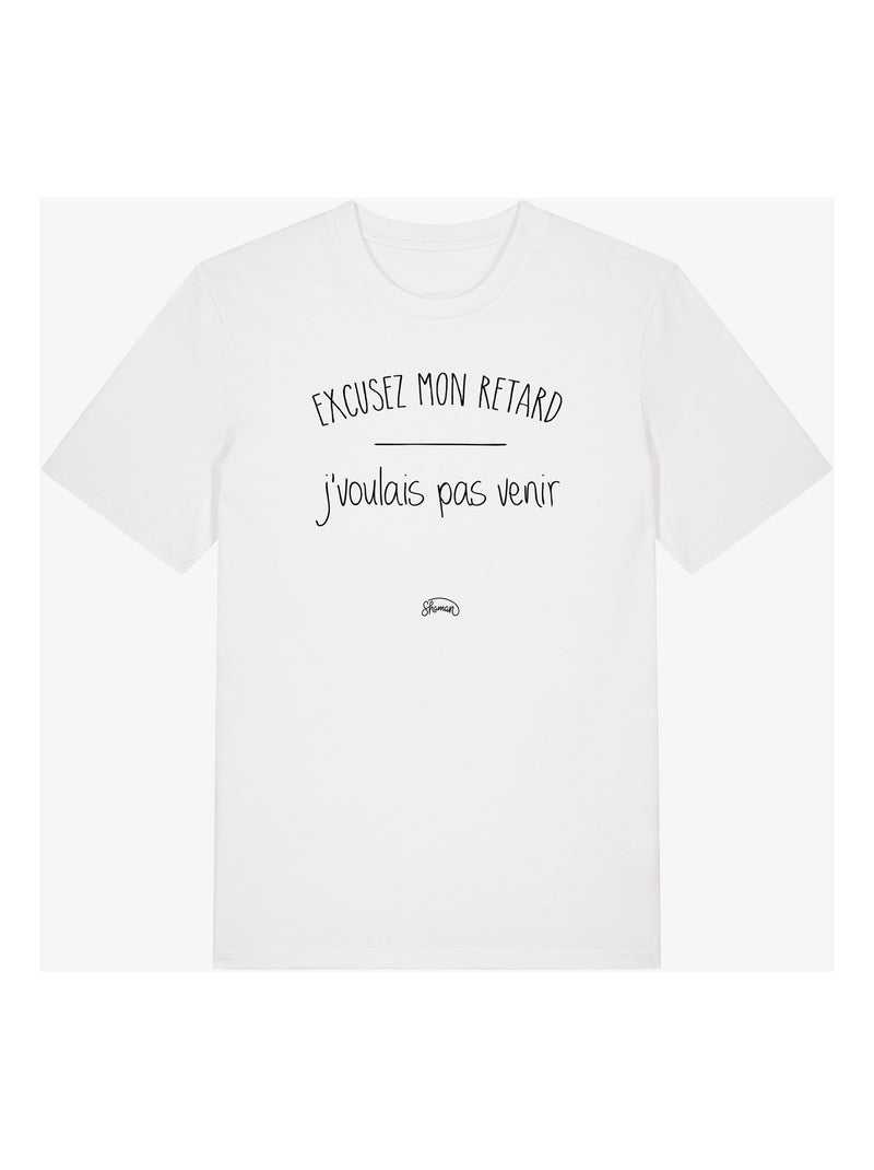T-shirt Homme - EXCUSEZ MON RETARD J'VOULAIS PAS VENIR Blanc - Kiabi