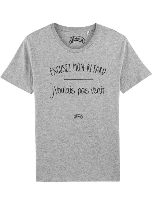 T-shirt Homme - EXCUSEZ MON RETARD J'VOULAIS PAS VENIR - Kiabi