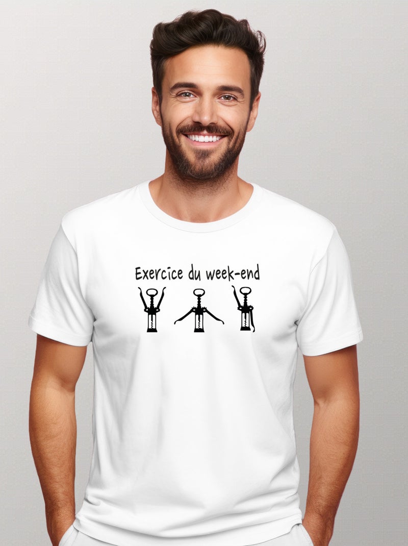 T-shirt Homme - EXERCICE DU WEEK-END Blanc - Kiabi