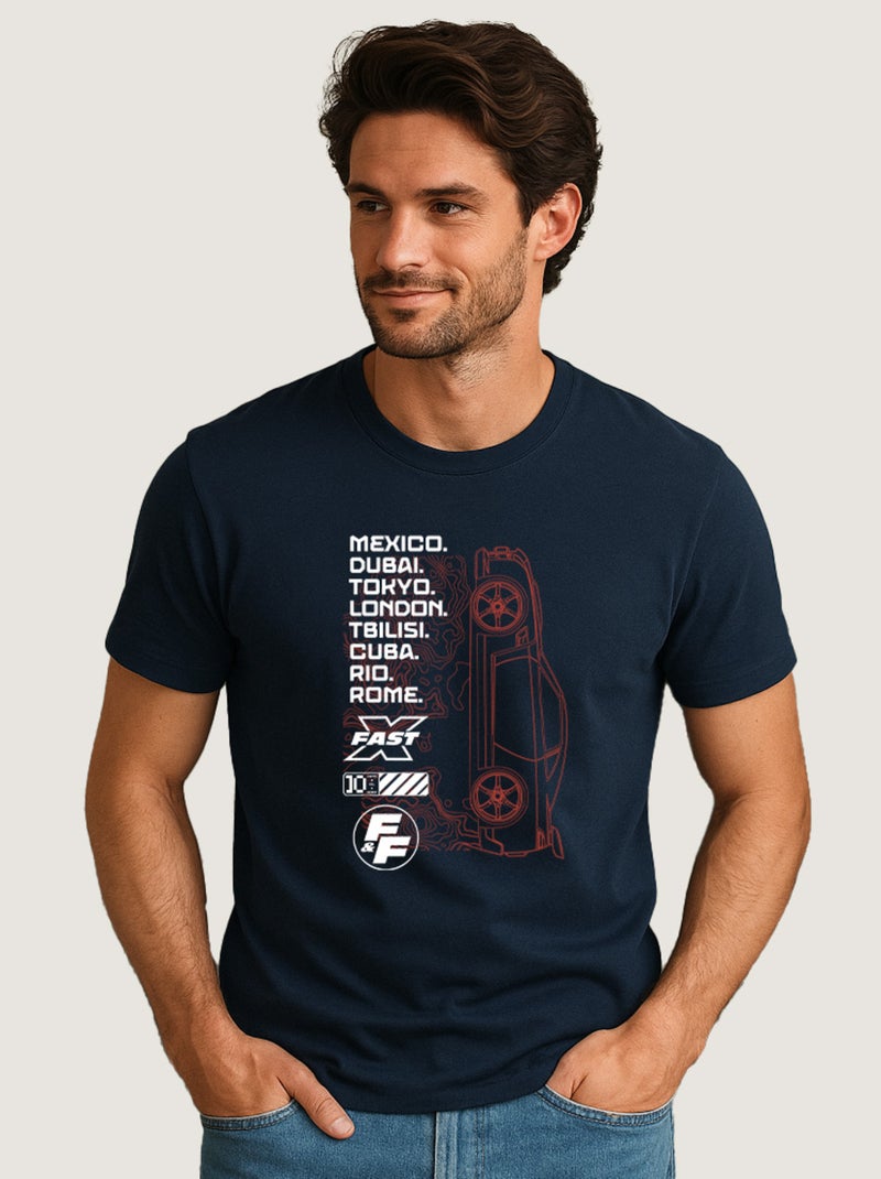 T-shirt Homme - FAST AND FURIOUS 1 Bleu marine - Kiabi