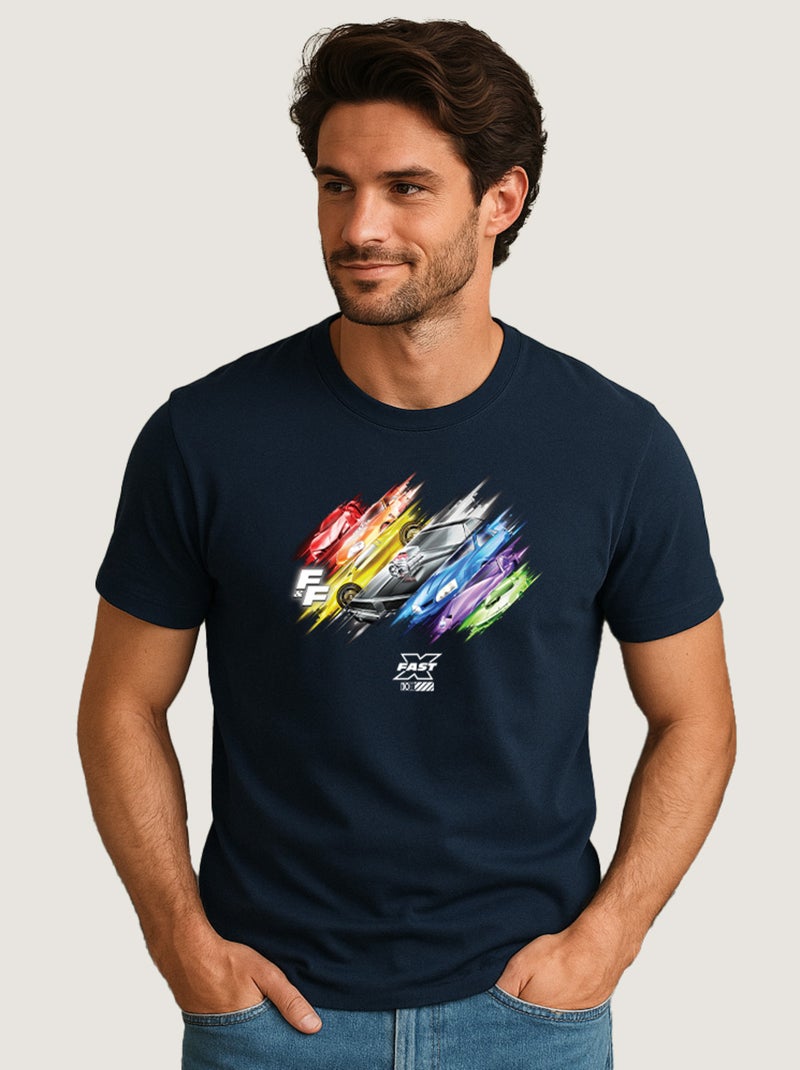 T-shirt Homme - FAST AND FURIOUS 4 Bleu marine - Kiabi