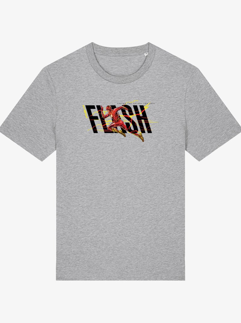 T-shirt Homme - FLASH BLACK SAVING THE FUTURE AND PAST Gris chiné - Kiabi