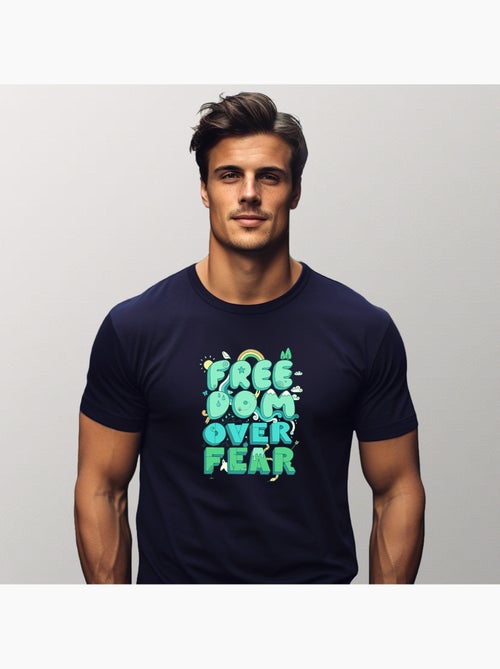 T-shirt Homme - FREEDOM OVER FEAR - Kiabi