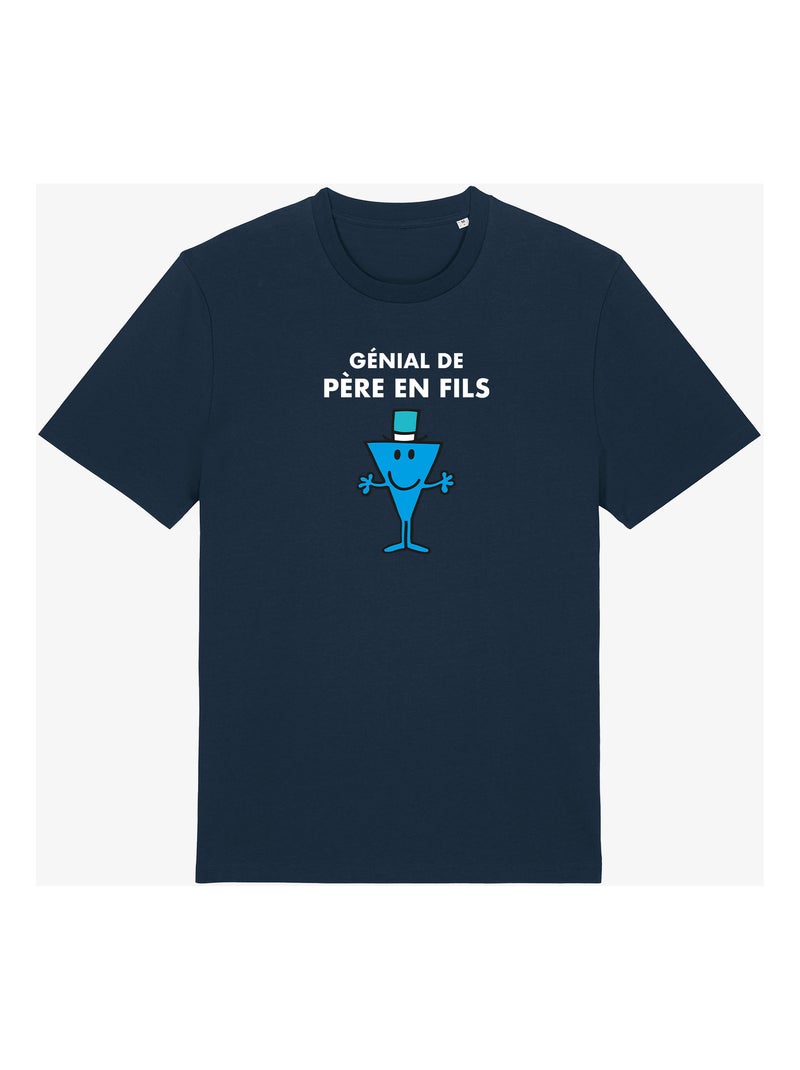T-shirt Homme - GENIAL DE PERE EN FILS Bleu marine - Kiabi