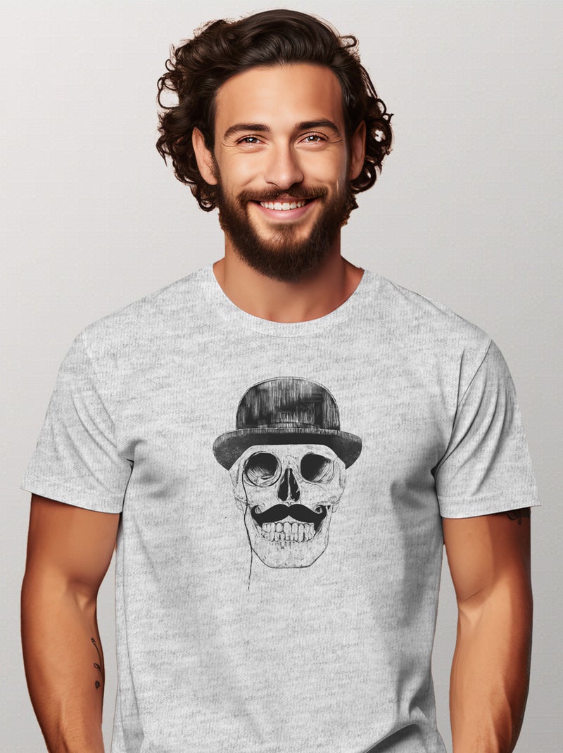 T-shirt Homme - GENTLEMEN NEVER DIE Gris chiné - Kiabi