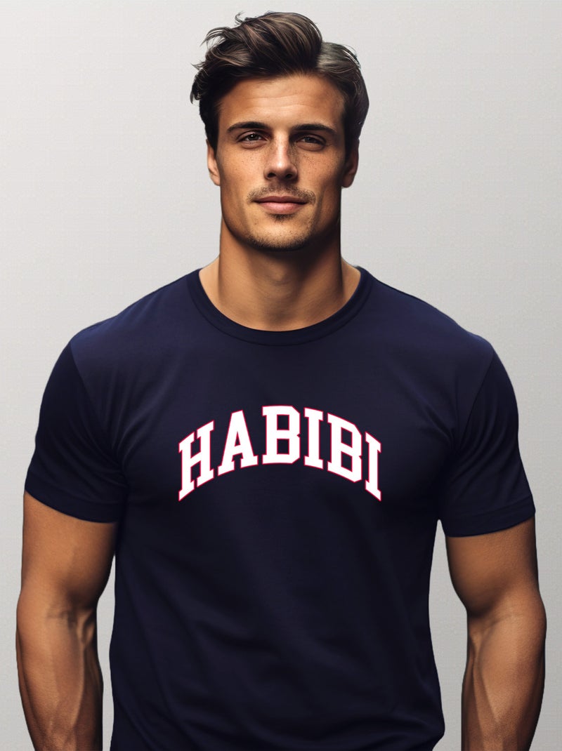 T-shirt Homme - HABIBI Bleu marine - Kiabi