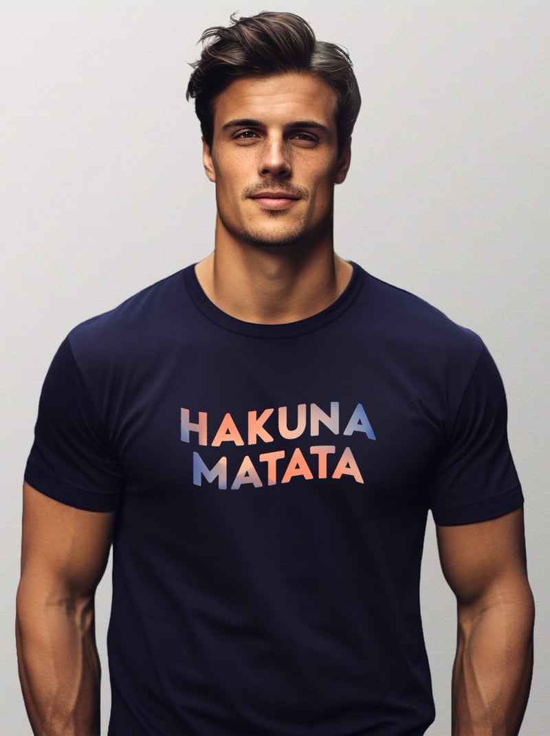 T-shirt Homme - HAKUNA MATATA 3 Bleu marine - Kiabi