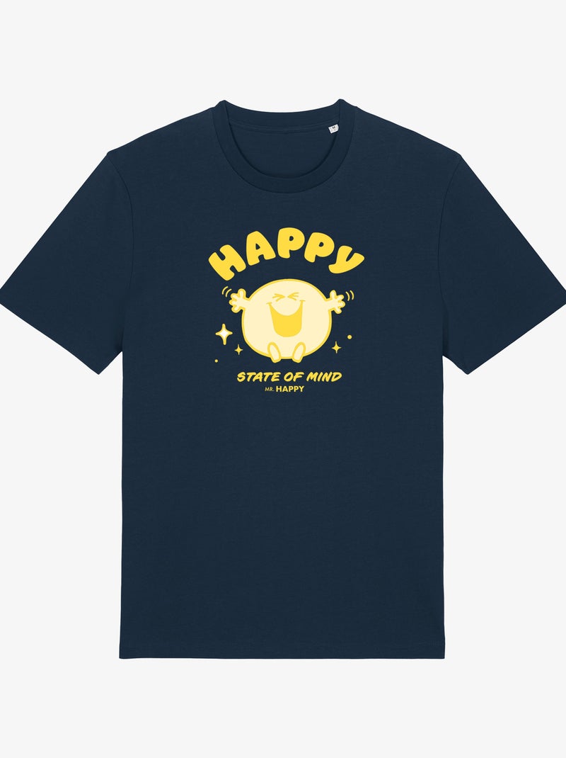 T-shirt Homme - HAPPY STATE OF MIND Bleu marine - Kiabi