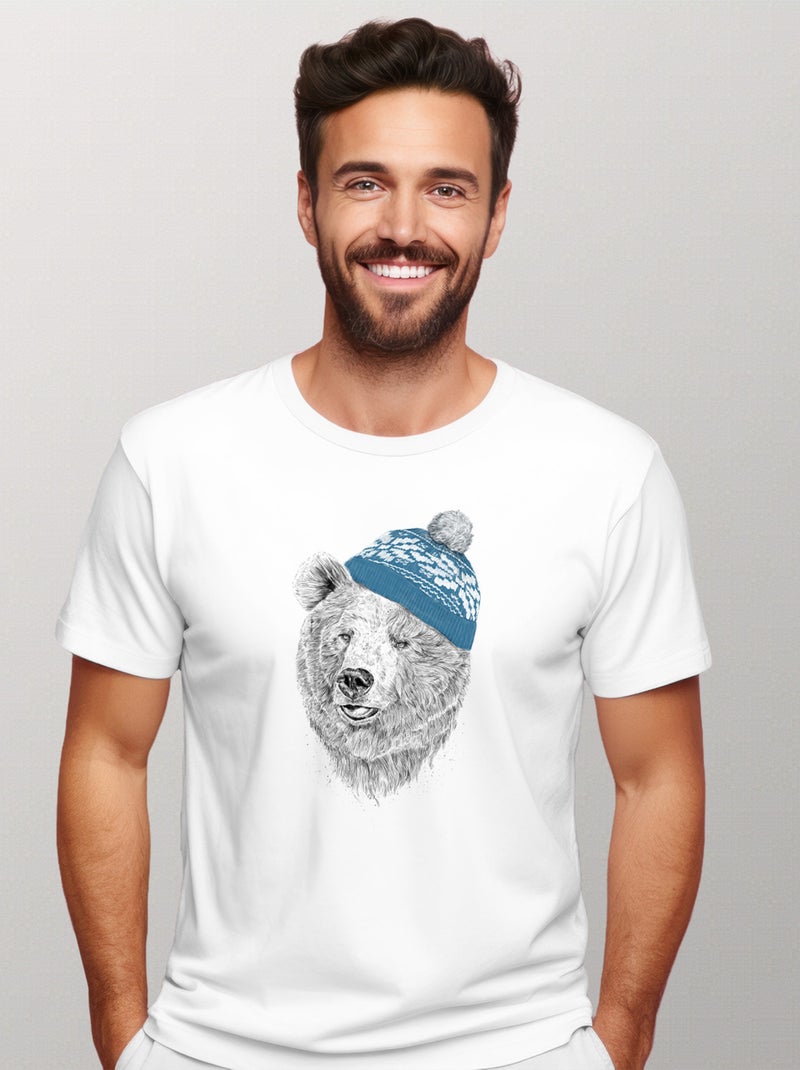 T-shirt Homme - HELLO WINTER Blanc - Kiabi