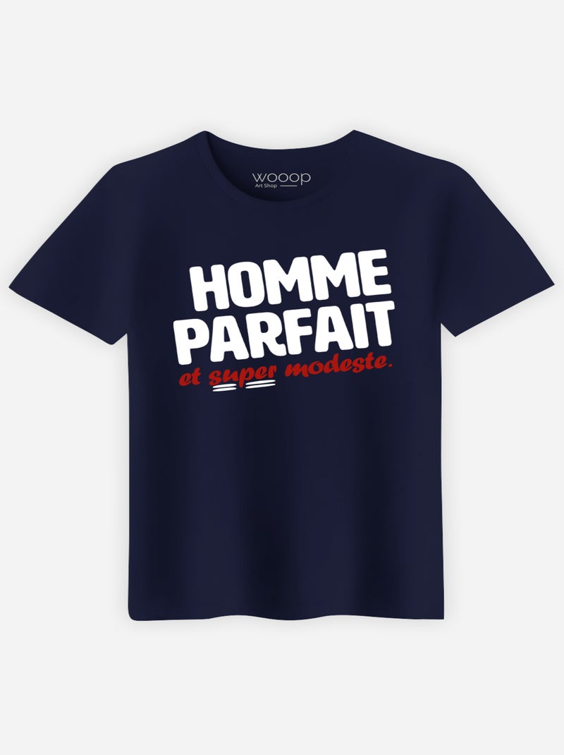T-shirt Homme - HOMME PARFAIT ET SUPER MODESTE Bleu marine - Kiabi