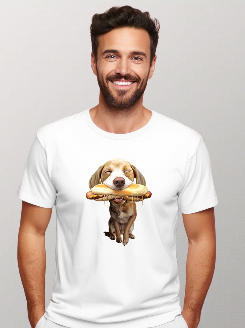 T-shirt Homme - HOT DOG Blanc - Kiabi