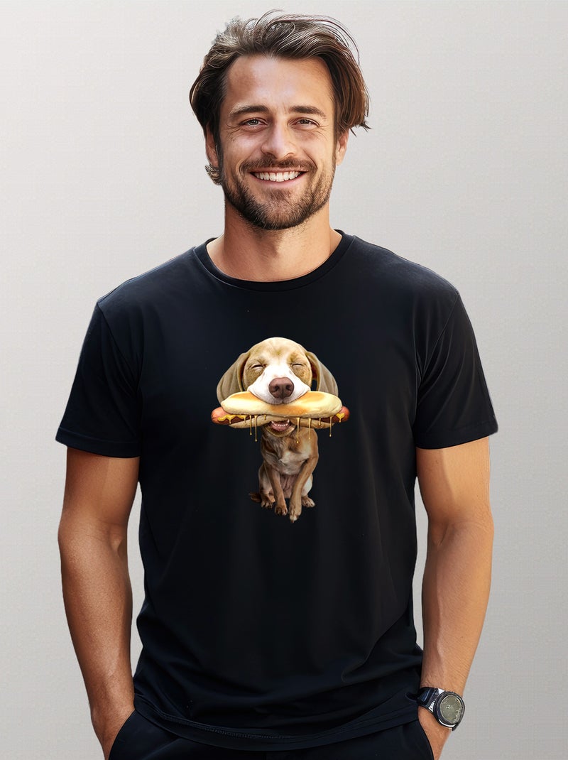 T-shirt Homme - HOT DOG Noir - Kiabi