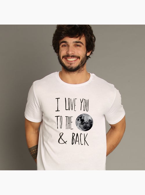 T-shirt Homme - I LOVE YOU TO THE MOON AND BACK - Kiabi