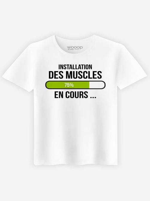 T-shirt Homme - INSTALLATION DES MUSCLES EN COURS - Kiabi