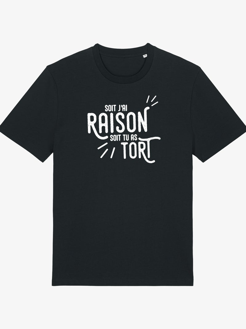 T-shirt Homme - J'AI RAISON TU AS TORT Noir - Kiabi