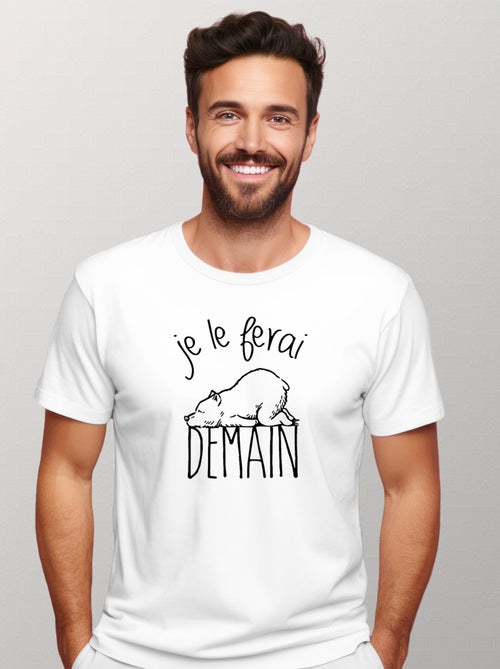 T-shirt Homme - JE LE FERAI DEMAIN - Kiabi