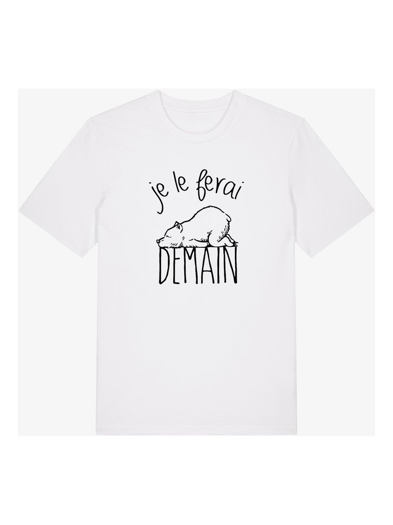 T-shirt Homme - JE LE FERAI DEMAIN Blanc - Kiabi