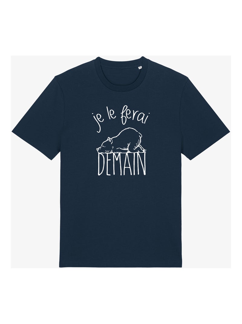 T-shirt Homme - JE LE FERAI DEMAIN Bleu marine - Kiabi