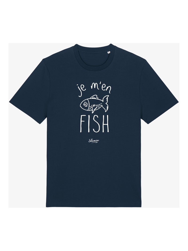 T-shirt Homme - JE M'EN FISH Bleu marine - Kiabi