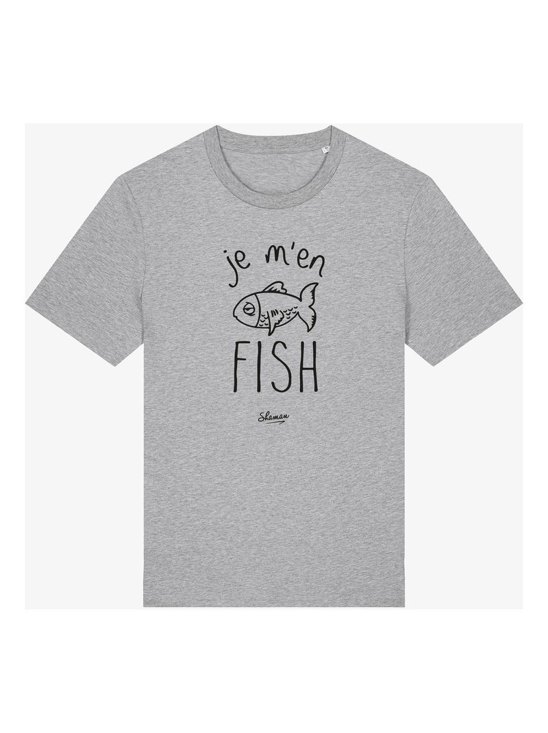 T-shirt Homme - JE M'EN FISH Gris chiné - Kiabi
