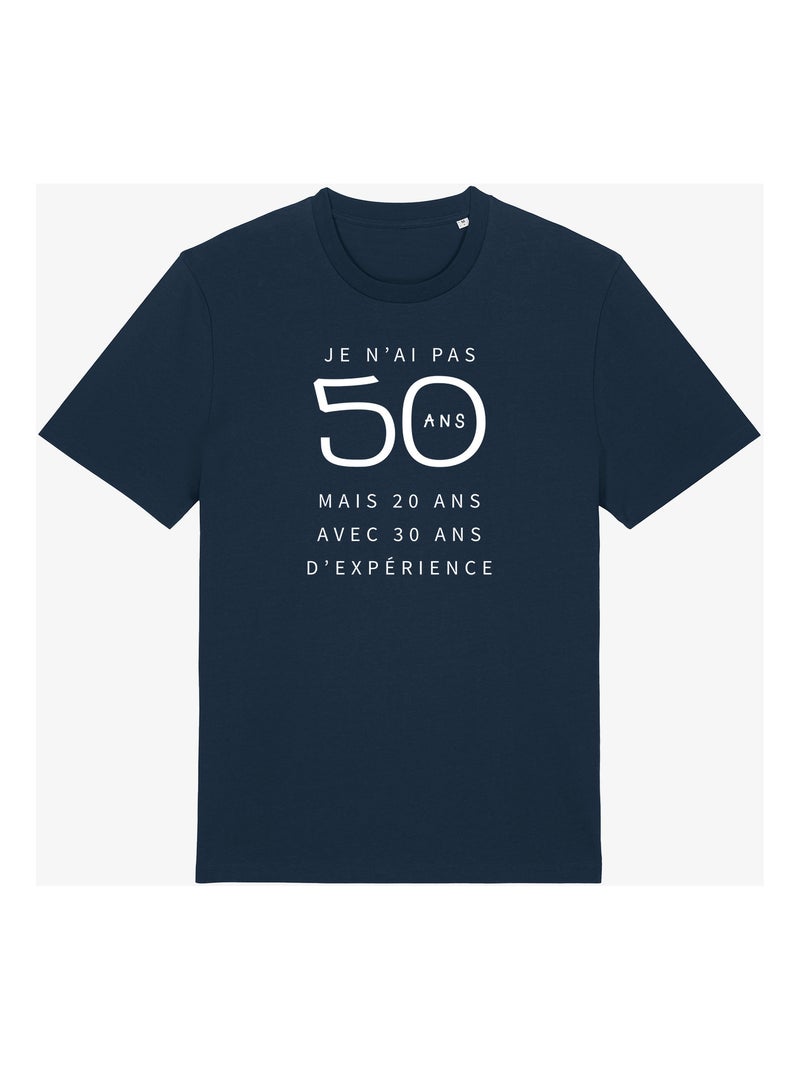 T-shirt Homme - JE N'AI PAS 50 ANS MAIS 20 ANS AVEC 30 ANS D'EXPERIENCE WAF Bleu marine - Kiabi