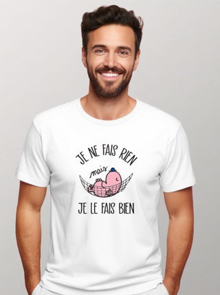T-shirt Homme - JE NE FAIS RIEN MAIS JE LE FAIS BIEN