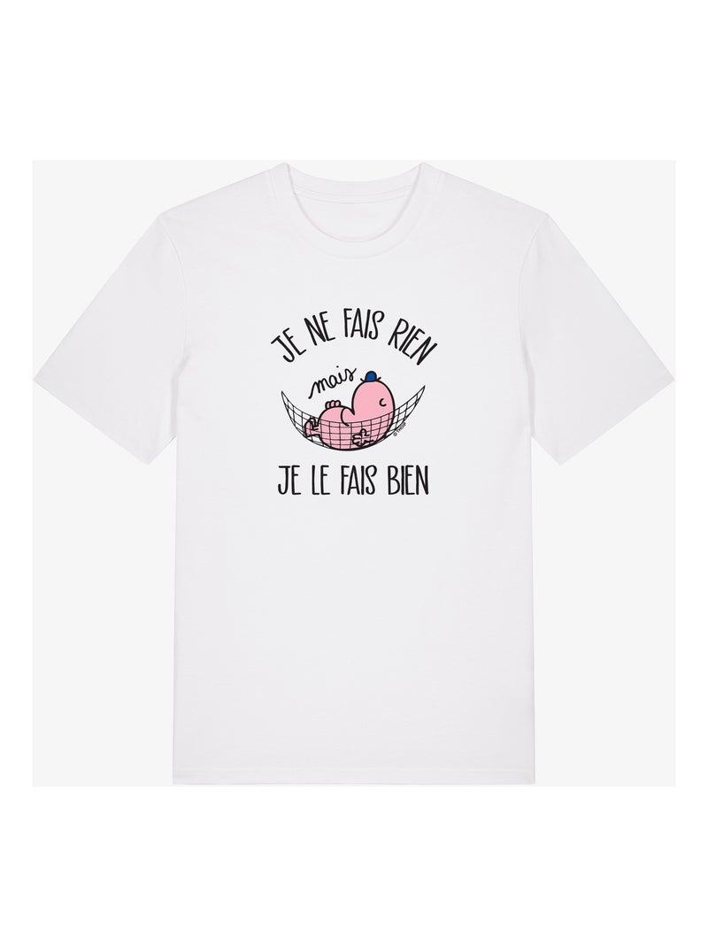 T-shirt Homme - JE NE FAIS RIEN MAIS JE LE FAIS BIEN Blanc - Kiabi