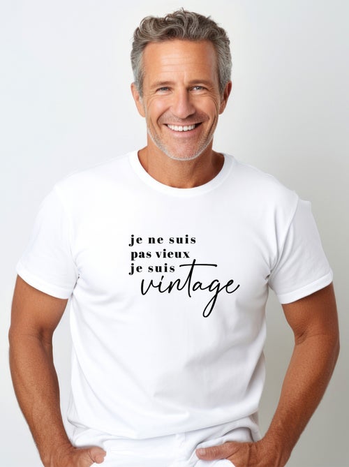 T-shirt Homme - JE NE SUIS PAS VIEUX JE SUIS VINTAGE - Kiabi