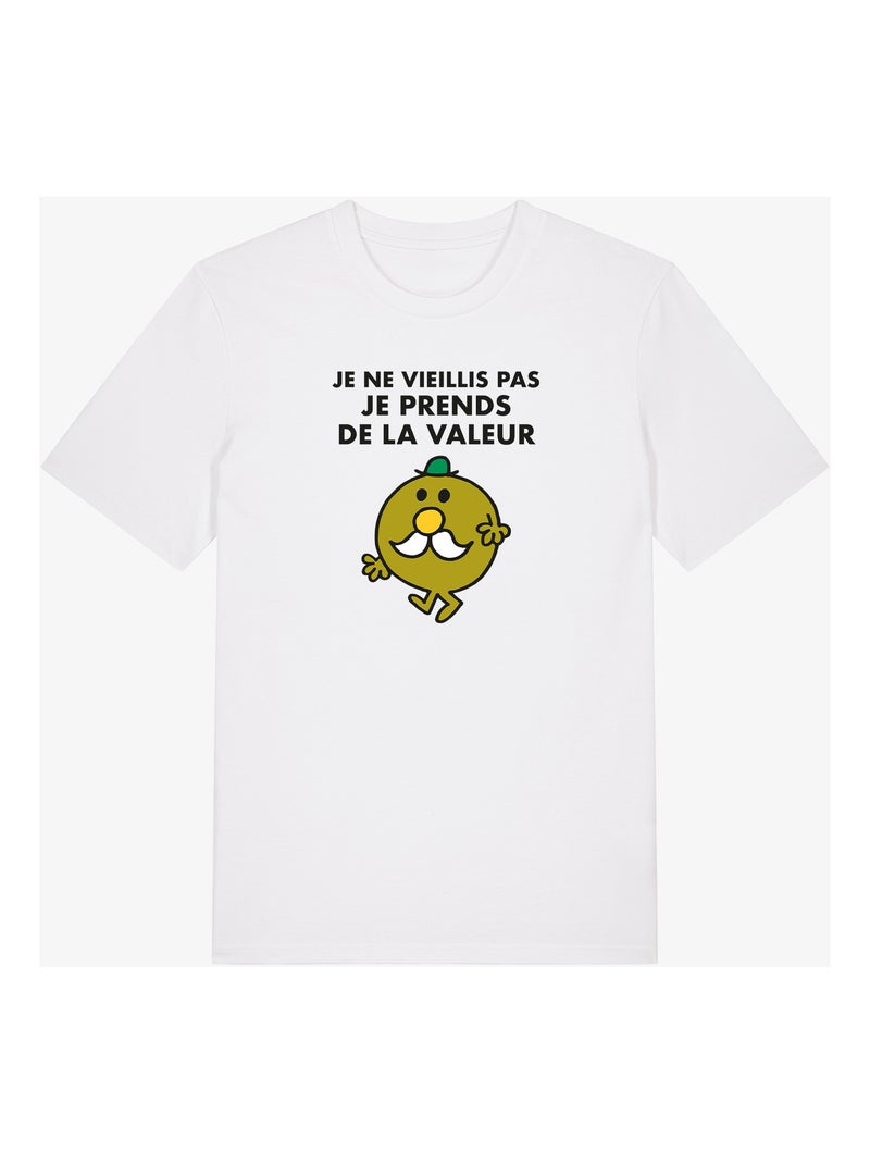 T-shirt Homme - JE NE VIEILLIS PAS JE PRENDS DE LA VALEUR Blanc - Kiabi